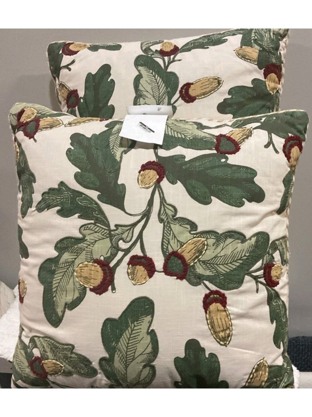 Threshold 24x24 Inch Set Of 2 Decorative Pillow Acorn And Leaf Design